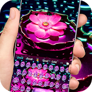 Color lotus water drops theme keyboard  Icon