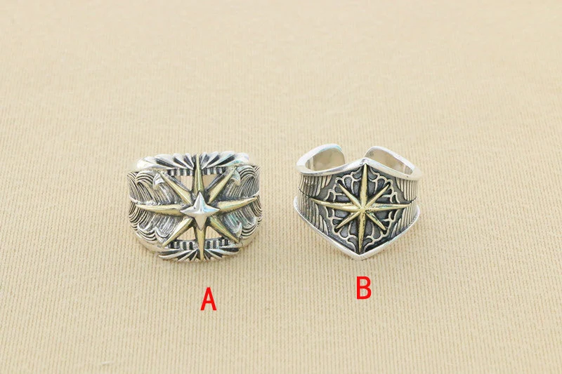 Punk Ray Sun Ray Ring van Sterling Zilver. Een opvallende ring voor een unieke look. Perfect om je persoonlijke stijl te laten zien.