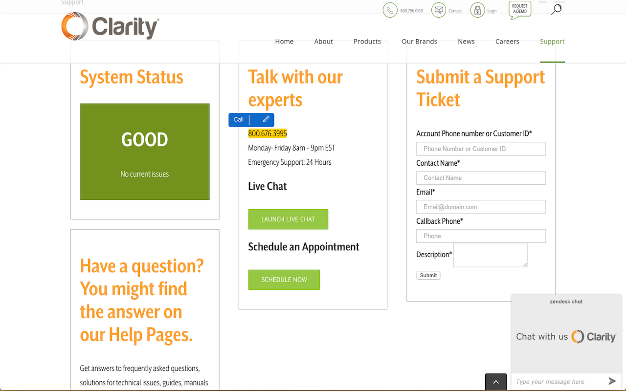 Clarity Voice Click-to-Call Preview image 1