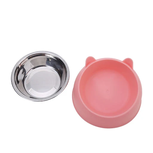 100ML Cat Dog Bowl 15 Degrees Raised Non Slip Puppy Base Cat Food Drinking Water Feeder Tilt Safeguard Neck Pet Bowl Acc