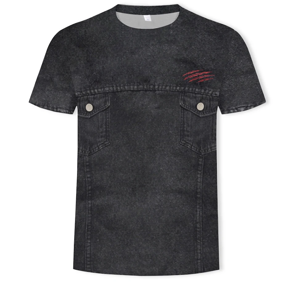 European And American Digital Printing Men's Round Neck Short Sleeve Shirt