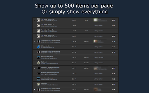 Steam Market History Plus