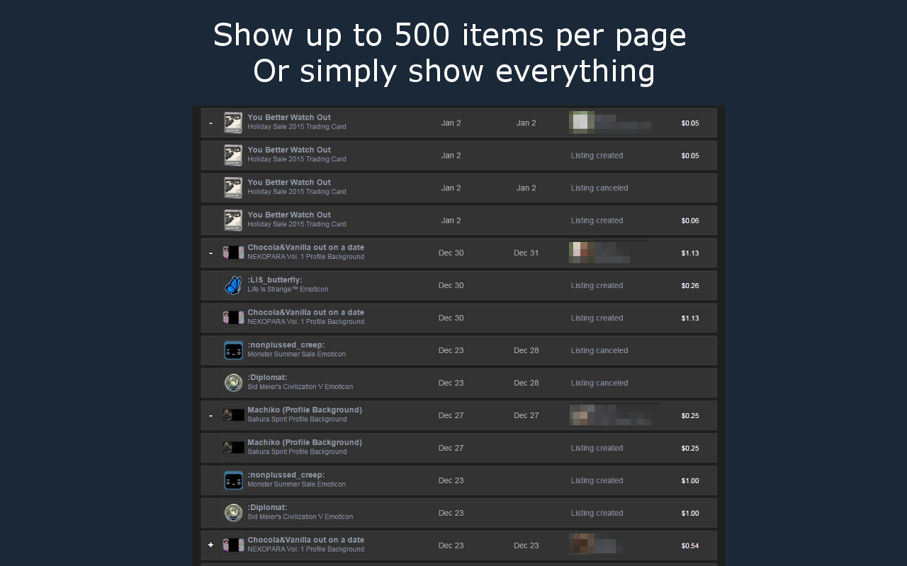 Steam Market History Plus Preview image 2