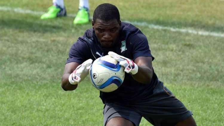 Ivory Coast first choice goalkeeper Sylvain Gbohouo in a past action.