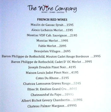 The Wine Company menu 