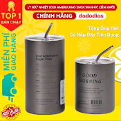 Cốc Giữ Nhiệt Iced Americano Thể Tích 650Ml/300Ml, Làm Bằng Inox, Có Ống Hút, Ly Giữ Nhiệt Inox 304 Cao Cấp Không Gỉ, Ống Hút Siêu Tiện Lợi 600Ml Hàng Đẹp, Ly Giữ Nhiệt Americano Inox 304 Cao Cấp Không Gỉ - Cốc Uống Nước - Hàng Chính Hãng Dododios