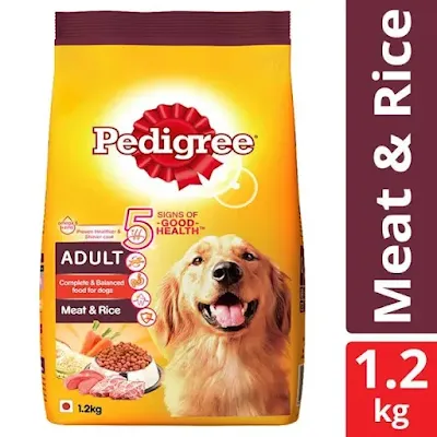 Pedigree Meat & Rice Adult Dry Dog Food - 1.2 kg