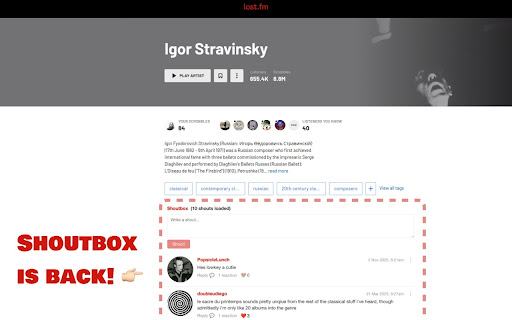 Return Last.fm Shoutbox screenshot 1