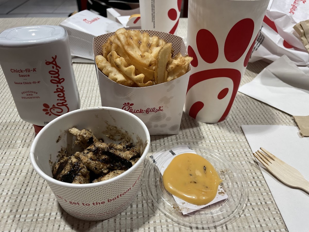 Grilled nuggets and waffle fries!