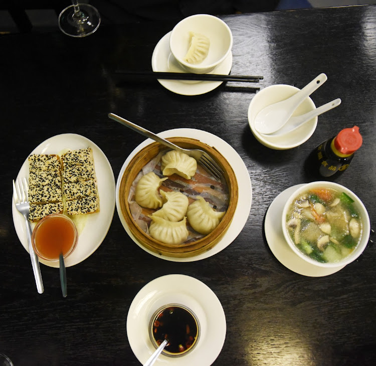 Won ton soup, prawn toast, and dumplings at the Red Chamber in Hyde Park. Picture: FREDDY MAVUNDA