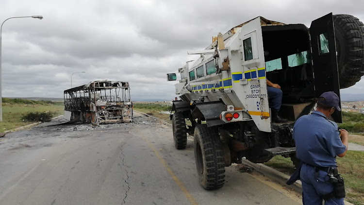 Vastrap resident burnt a Algoa bus during a service delivery protest on Thursday