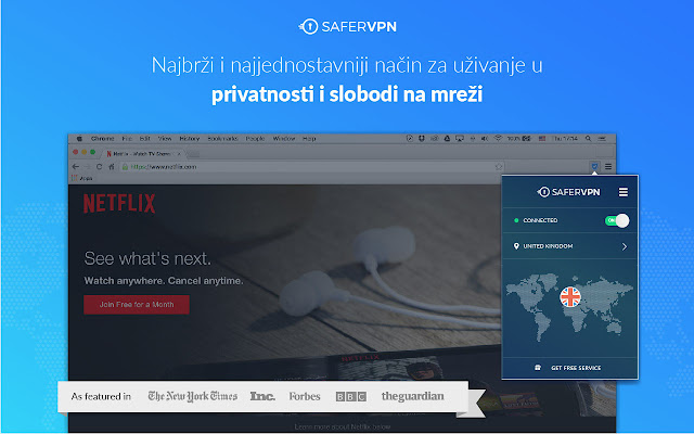 SaferVPN besplatni VPN | Privatnost i deblokiranje mrežnih stranica