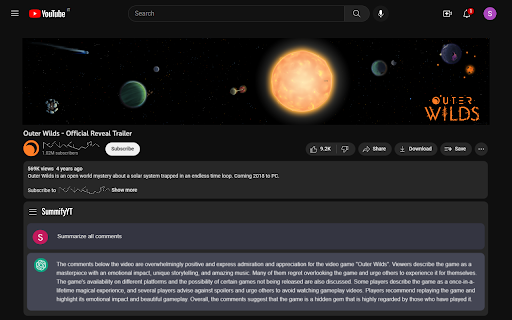 SummifyYT (Summarize YouTube Comments)