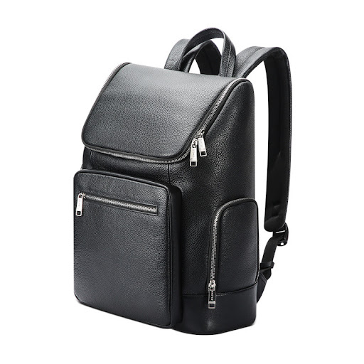 Title 2, Large Capacity Business Leather Backpack for Co...