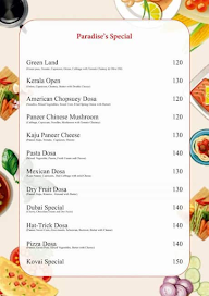 Dosa Paradise menu 1