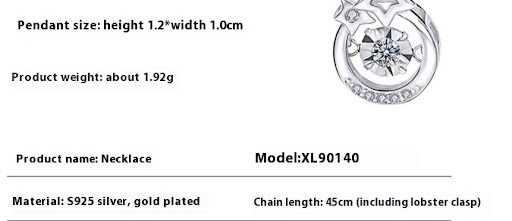 Title 2, S925 Silver Pulsatile Heart Pendant Necklace fo...