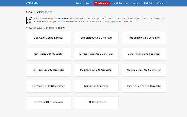 CSS Generators chrome extension