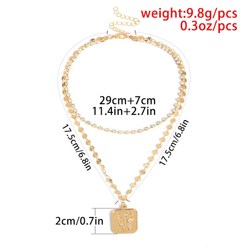 Title 6, Simple and Creative Embossed Angel Rose Necklac...