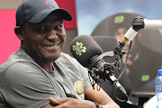 Soccer legend Andrew Rabutla during an interview with broadcaster Robert Marawa. 