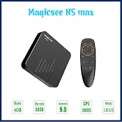 Android Tivi Box Magicsee N5 Max Phiên Bản 2021 - Ram 4Gb, Rom 32Gb, Android 9.0 ( Có Bản Atv) - Điều Khiển Giọng Nói