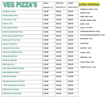 Pizza Pizzeria menu 