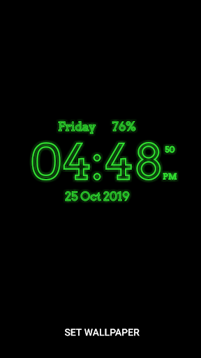 Neon Digital Clock Live Wallpaper