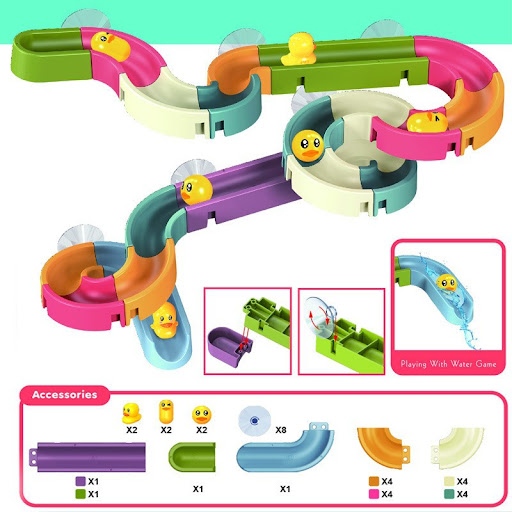 Title 5, Assemble Track Ball Shower Water Toy Create a F...