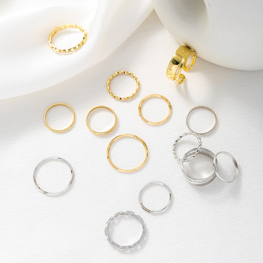 Title 4, Seven-piece female finger ring set, joint and i...