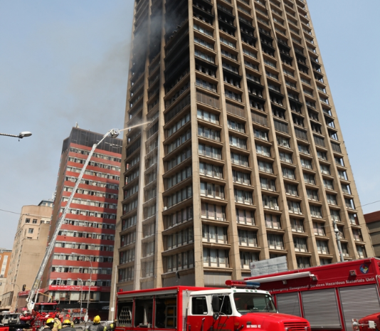 The Bank of Lisbon building in Johannesburg, where a fire in September claimed the lives of three firefighters.