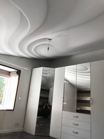 Stretch ceiling installation bedroom. album cover