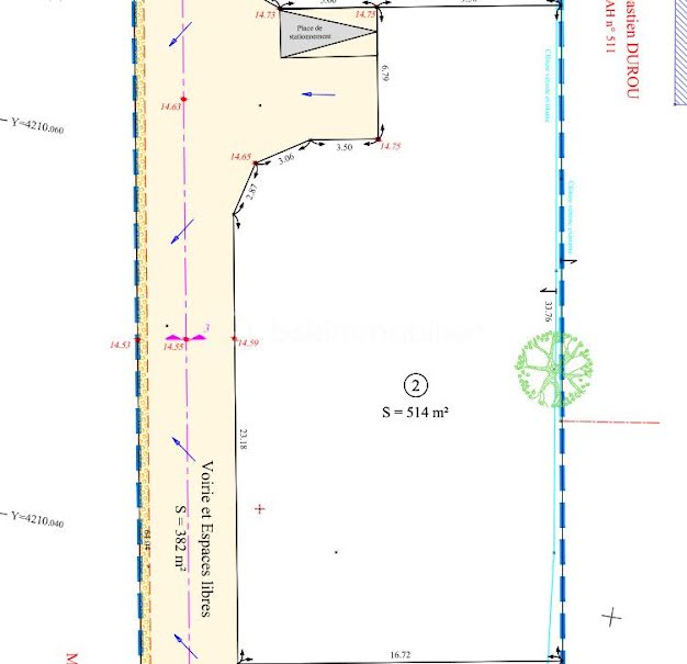 Vente terrain  514 m² à Margaux-Cantenac (33460), 122 000 €