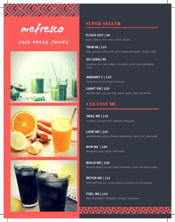 Cafe Mefresco menu 