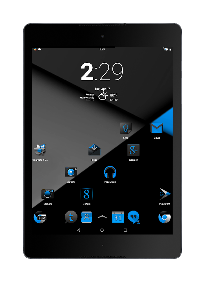 Blak Azurro  CM12 Theme - screenshot