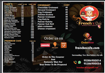 French N Cafe menu 