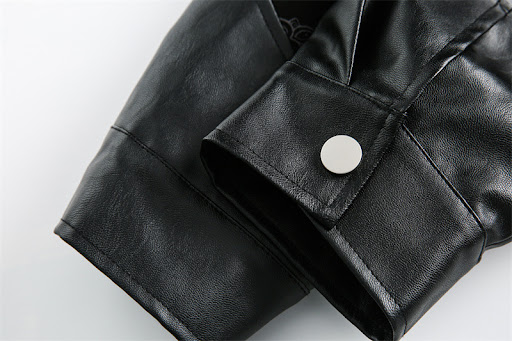 Title 6, Veste en cuir PU printemps avec col montant et ...