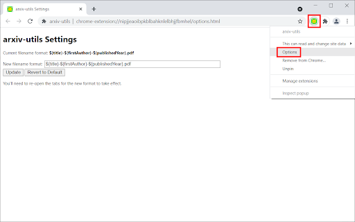 oniv-utis Settings arxiv-utils Settings 