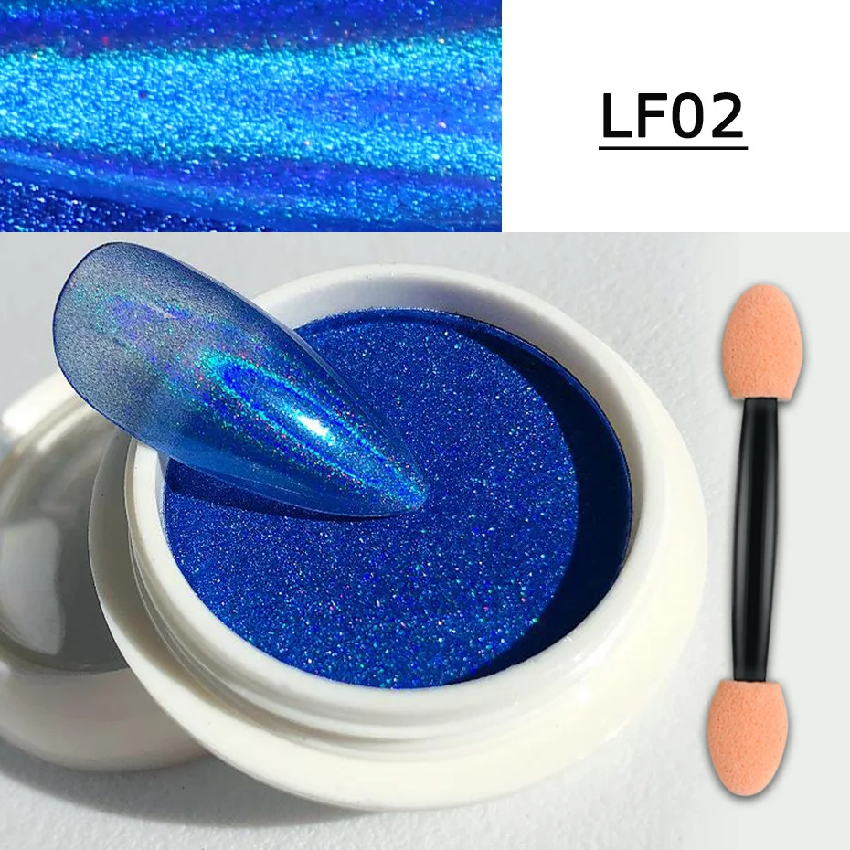 Manicure Katı Sihirli Ayna Tozu Avrupa ve Amerikan Aurora Işığı Lazer Ayna Tozu Fırça Seti ile parlak tırnaklar için