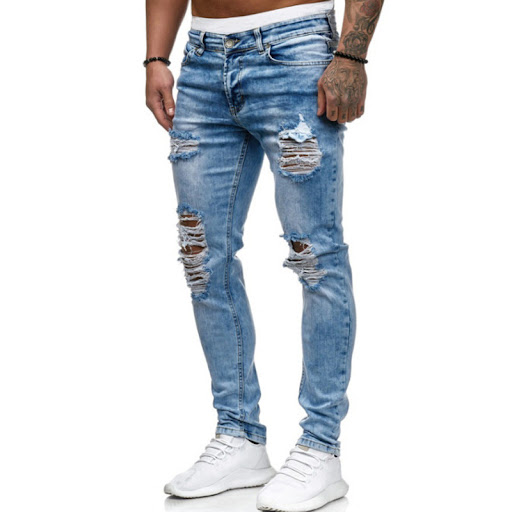 Title 4, Mens ripped jeans for cross-border foreign tra...
