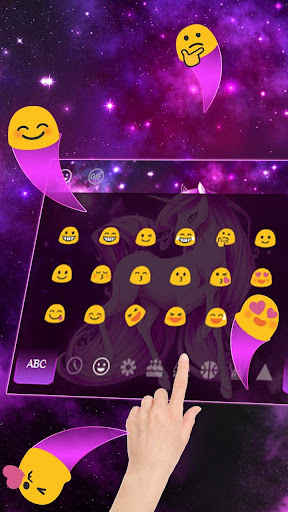 Purple Galaxy Unicorn Keyboard Theme