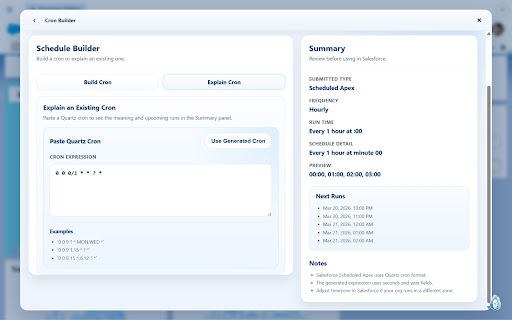 Salesforce Scheduler Inspector & Cron Builder screenshot 5