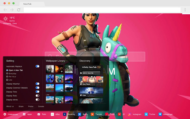 Fortnite Skin Collection HD New Tabs Theme