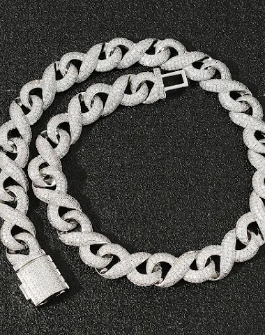 Chaîne cubaine micro-sertie de zirc - 2