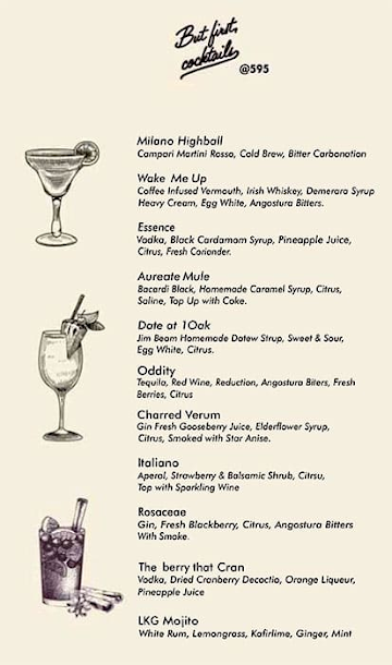 1 Oak Cafe And Bar menu 