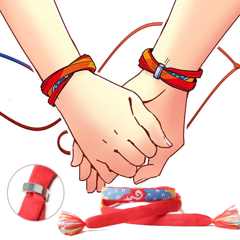 Title 4, Rood touw armband voor koppels, meerdere cirkel...