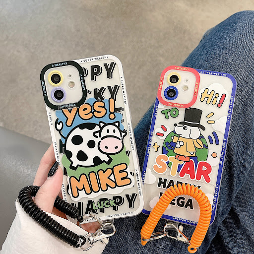 Title 3, Cartoon Cute Pet Lanyard TPU Phone Case for sec...