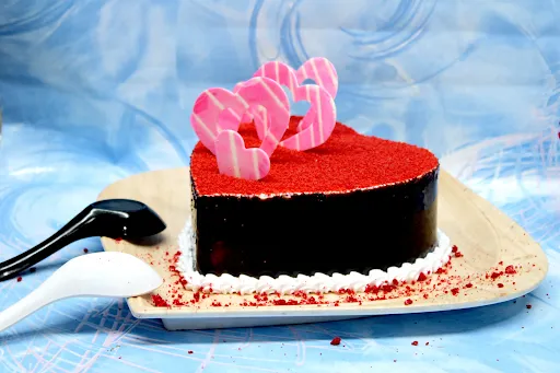 Choco Red Velvet Heart Cake