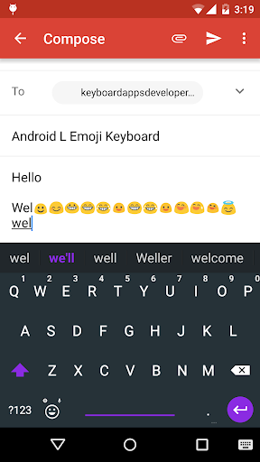 Purple Emoji AndroidL Keyboard