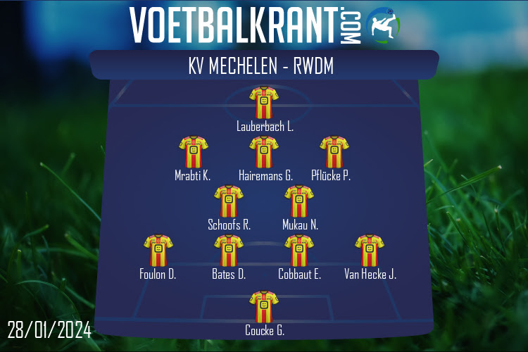 Opstelling KV Mechelen | KV Mechelen - RWDM (28/01/2024)