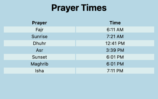 Prayer Times Notifier