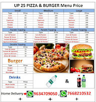 Up 25 Pizza Cafe menu 1